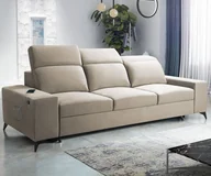Sofy i kanapy - Sofa BARTINO Funkcja spania, regulowane zagłówki, USB Kolor do wyboru - miniaturka - grafika 1