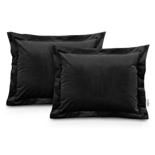 AmeliaHome poszewka dekoracyjna VELVET czarna 2szt. 50X70 cm. - Poszewki na poduszki - miniaturka - grafika 1