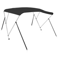 Żeglarstwo - vidaXL Daszek bimini do łodzi, 3 pałąki, czarny, 183x180x137 cm - miniaturka - grafika 1
