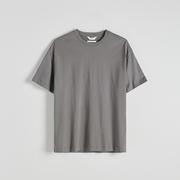 Koszulki męskie - Reserved - T-shirt boxy - Szary - miniaturka - grafika 1