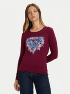 Bluzki damskie - Guess Bluzka W5BI74 J1314 Czerwony Slim Fit - miniaturka - grafika 1