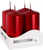 Świece - Bispol Świeca wotywna 9H 8CM SW40/80 CZERWONY METALIK 4szt BISPOL0045 - miniaturka - grafika 1