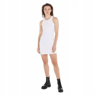 Sukienki - TOMMY HILFIGER SUKIENKA DAMSKA ESSENTIAL BIAŁA M - miniaturka - grafika 1