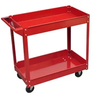 Wózki magazynowe - vidaXL vidaXL Wózek warsztatowy czerwony (100 kg) - miniaturka - grafika 1