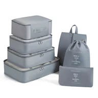 Akcesoria podróżnicze - ORGANIZER PODRÓŻNY RÓŻOWY ZESTAW 7szt. ORGANIZERÓW POJEMNY DO WALIZKI TORBY WYTRZYMAŁY - miniaturka - grafika 1