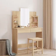 Toaletki - Toaletka z lustrem, dąb sonoma, 96x39x142 cm Lumarko! - miniaturka - grafika 1