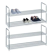 Szafki na buty - relaxdays 2 x stojak na buty metalowy 2 półki - miniaturka - grafika 1
