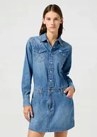 Sukienki - WRANGLER LS DENIM DRESS ULTRA MARINE 112362610 XS - miniaturka - grafika 1
