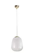 Lampy sufitowe - KET Loftowa LAMPA wisząca KET1025 skandynawska OPRAWA szklany zwis biały złoty KET1025 - miniaturka - grafika 1