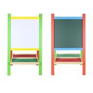 Zabawki interaktywne dla dzieci - Dwustronna tablica magnetyczna kredowa drewniana sztaluga - miniaturka - grafika 1