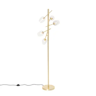 QAZQA Klasyczna lampa podłogowa złota ze szkłem - Elien - Lampy stojące - miniaturka - grafika 1