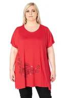 Bluzki damskie - Duża Długa Bluzka Damska Tunika Oversize KD18-3 - miniaturka - grafika 1