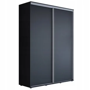 Szafa Przesuwna Maja 110 x 242 x 61 cm czarny mat, drążek, półki, szuflady - Szafy Szafa Przesuwna Maja 110 x 242 x 61 cm czarny mat, drążek, półki, szuflady - Szafy - miniaturka - grafika 1