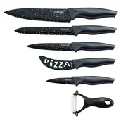 Obieraczki - 6-częściowy zestaw noży (5 noży i 1 obieraczka) w składanym pudełku z magnetycznym zamknięciem ostre noże nóż kuchenny nóż szefa kuchni nóż do pizzy motyw 2 - miniaturka - grafika 1