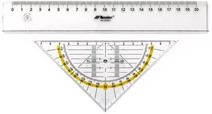 Leniar Zestaw Geo trójkąt 16cm + Linijka 20cm 10035 - Linijki, ekierki - miniaturka - grafika 1