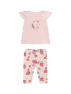Legginsy - Guess Komplet t-shirt i legginsy K6GG01 K6YW4 Różowy Regular Fit - miniaturka - grafika 1
