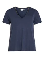 Koszulki i topy damskie - Vila Vinoel Lurex S/S Top Noos T-Shirt damski, Total Eclipse, L - miniaturka - grafika 1