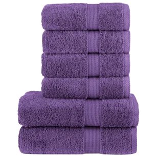 vidaXL 6-cz. zestaw ręczników premium SOLUND, fioletowy, 600 g/cm² - Ręczniki - miniaturka - grafika 1