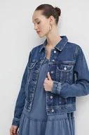 Kurtki damskie - Superdry kurtka jeansowa damska kolor niebieski przejściowa - miniaturka - grafika 1