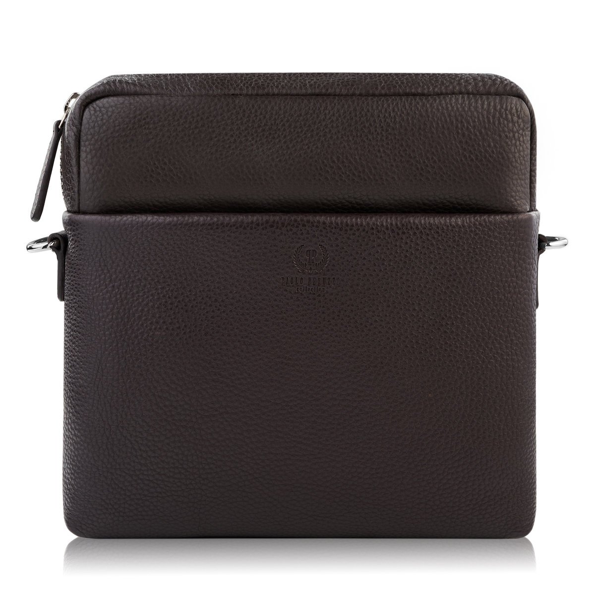 Torba Męska Na Ramię Listonoszka Skórzana Brązowa Paolo Peruzzi Av-03-Br