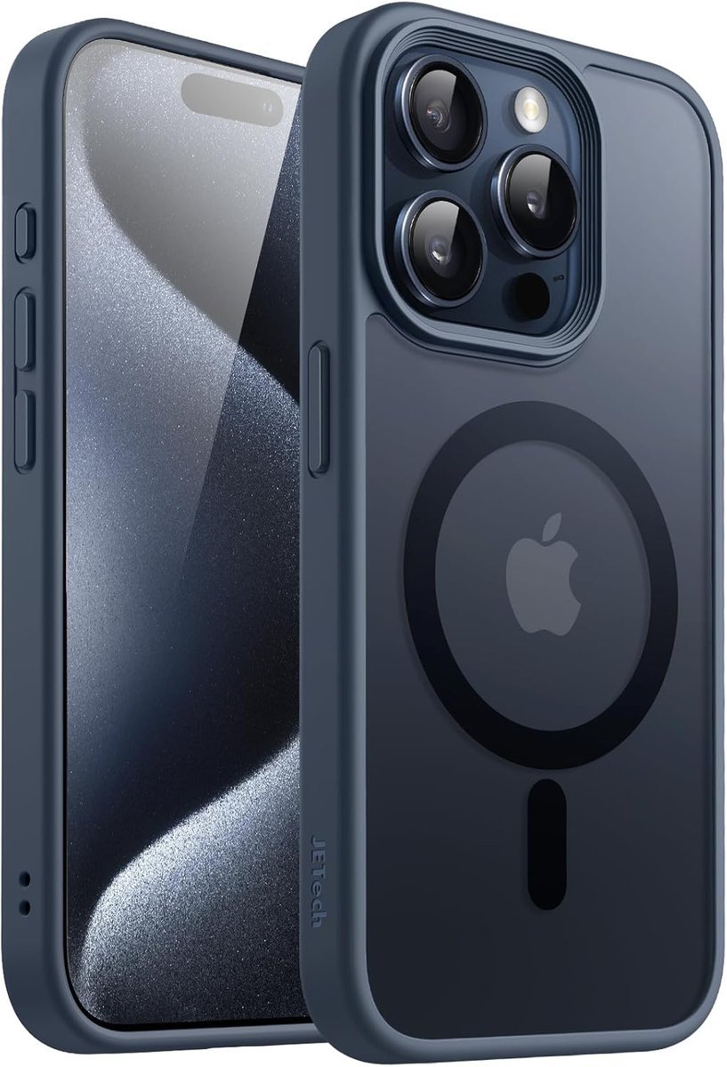 JETech Magnetyczna Etui dla iPhone 15 Pro Max 6,7 Cala Kompatybilny z MagSafe, Półprzezroczysta Matowe Tylna Szczupły Odporny na Wstrząsy Case (Szto..