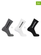 Skarpetki męskie - SALOMON Skarpety funkcyjne (3 pary) "Everyday Crew" w kolorze szaro-biało-czarnym - miniaturka - grafika 1