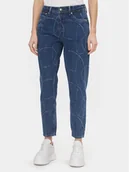 Spodnie damskie - Pepe Jeans Jeansy PL204607 Niebieski Tapered Fit - miniaturka - grafika 1