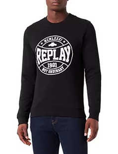 Replay Bluza męska M6254, 098 czarna, XL - Bluzy męskie - miniaturka - grafika 1