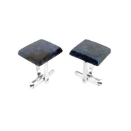 Spinki do mankietów i krawatów - Srebrne spinki do mankietów Dumortieryt kwadratowy (S844) Srebro [925] - miniaturka - grafika 1