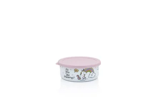 Pojemnik emaliowany z plastikową pokrywką, 14cm 0.75L, biały, kolekcja Unicorns Metalac - Pojemniki kuchenne - miniaturka - grafika 1