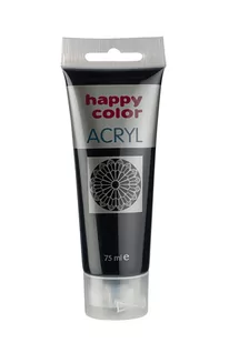 Happy Color Farba akrylowa, czarna, 75 ml, - Farby i media malarskie - miniaturka - grafika 1