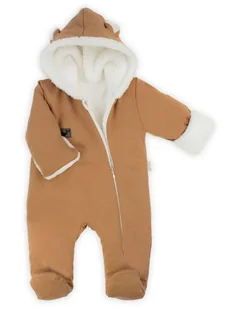 Niemowlęcy Pajac dresowy z luną jasnobrązowy Nicol,r.56 - Pajacyki dla niemowląt - miniaturka - grafika 1