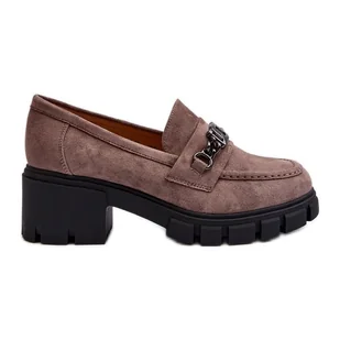 Vinceza Mokasyny Na Masywnym Obcasie Beżowe Eriella beżowy - Mokasyny damskie - miniaturka - grafika 1