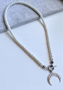 naszyjnik perły 50cm ażurowy RÓG OBFITOŚĆ stal - Naszyjniki - miniaturka - grafika 1