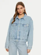 Kurtki damskie - Calvin Klein Jeans Kurtka jeansowa J20J224548 Niebieski Boxy Fit - miniaturka - grafika 1