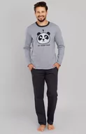 Piżamy męskie - Jugo piżama męska dł.dł., Kolor szary melanż-grafit, Rozmiar M, Italian Fashion - Intymna - miniaturka - grafika 1