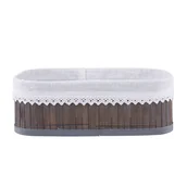 Pudła i pojemniki do przechowywania - Altom, Koszyk Bambusowy z Wyściółką Koronkową 25x15x8 cm - miniaturka - grafika 1