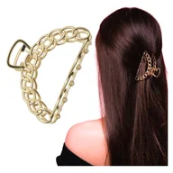 Ozdoby do włosów - Klamra do Włosów Złota Duża Spinka Francuska Metalowa Lekka i Wytrzymała - miniaturka - grafika 1