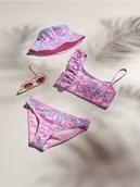 Stroje kąpielowe dla dziewczynek - Reserved - Dwuczęściowy strój kąpielowy w kwiaty - fioletowy - miniaturka - grafika 1