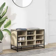 Szafki na buty - vidaXL Ławka na buty dąb sonoma 84x40x53,5 cm Materiał drewnopochodny i metal - miniaturka - grafika 1