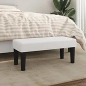 Ławki do przedpokoju - Ławka, biała, 70x30x30 cm, tapicerowana sztuczną skórą - miniaturka - grafika 1