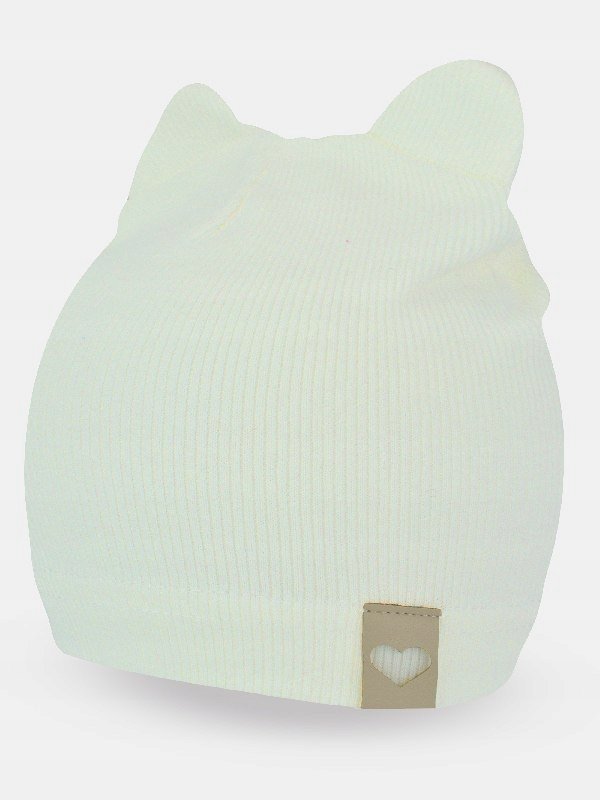 Noviti Cp052-G-05 Czapka Prążek Podwójna Uszy Ecru 40/42 Cm