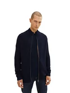 Swetry męskie - TOM TAILOR Męskie kardigan z wełny 1033527, 10668 - Sky Captain Blue, S - miniaturka - grafika 1