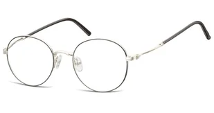 Lenonki okrągłe Okulary oprawki optyczne 927 czarno-srebrne - Okulary korekcyjne, oprawki, szkła - miniaturka - grafika 1