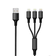 Kable komputerowe i do monitorów - 2GO 797155 kabel USB 1,5 m USB B USB C/Micro-USB B/Lightning Czarny - miniaturka - grafika 1