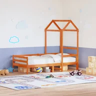 Zabezpieczenia dla dzieci - vidaXL Daszek do łóżka dziecięcego woskowy brąz, 108x70x176,5cm, sosna - miniaturka - grafika 1