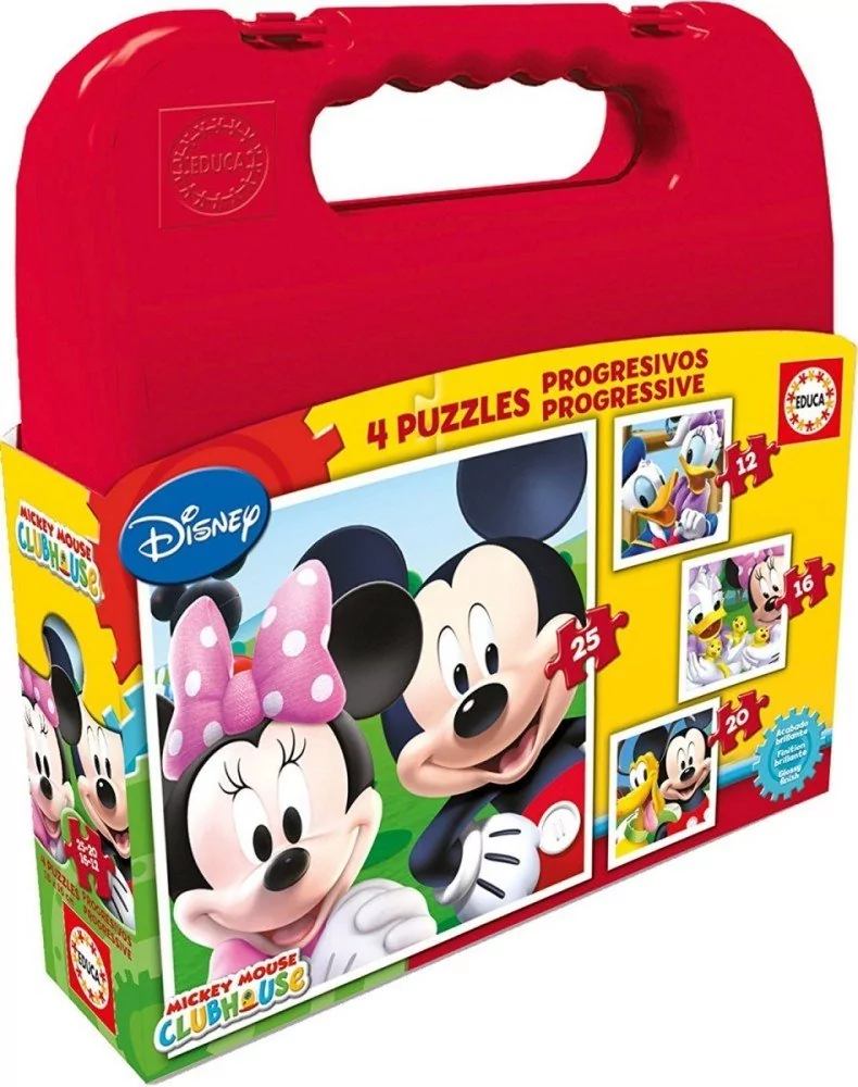 Educa Walizka puzzle Mickey Mouse Club House 12+16+20+25 ELEMENTÓW WZEDUT0UCD00015