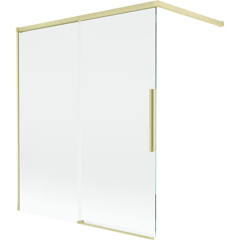 Mexen Rox parawan nawannowy 2-skrzydłowy rozsuwany 140 x 150 cm, transparent, złoty szczotkowany - 8C9-140-003-55-00
