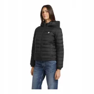 Kurtki damskie - GUESS KURTKA DAMSKA GJ HOODED PUFFER CZARNA r.S - miniaturka - grafika 1