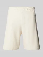 Spodenki męskie - Szorty z dzianiny dresowej o kroju regular fit z fakturowanym wzorem - miniaturka - grafika 1